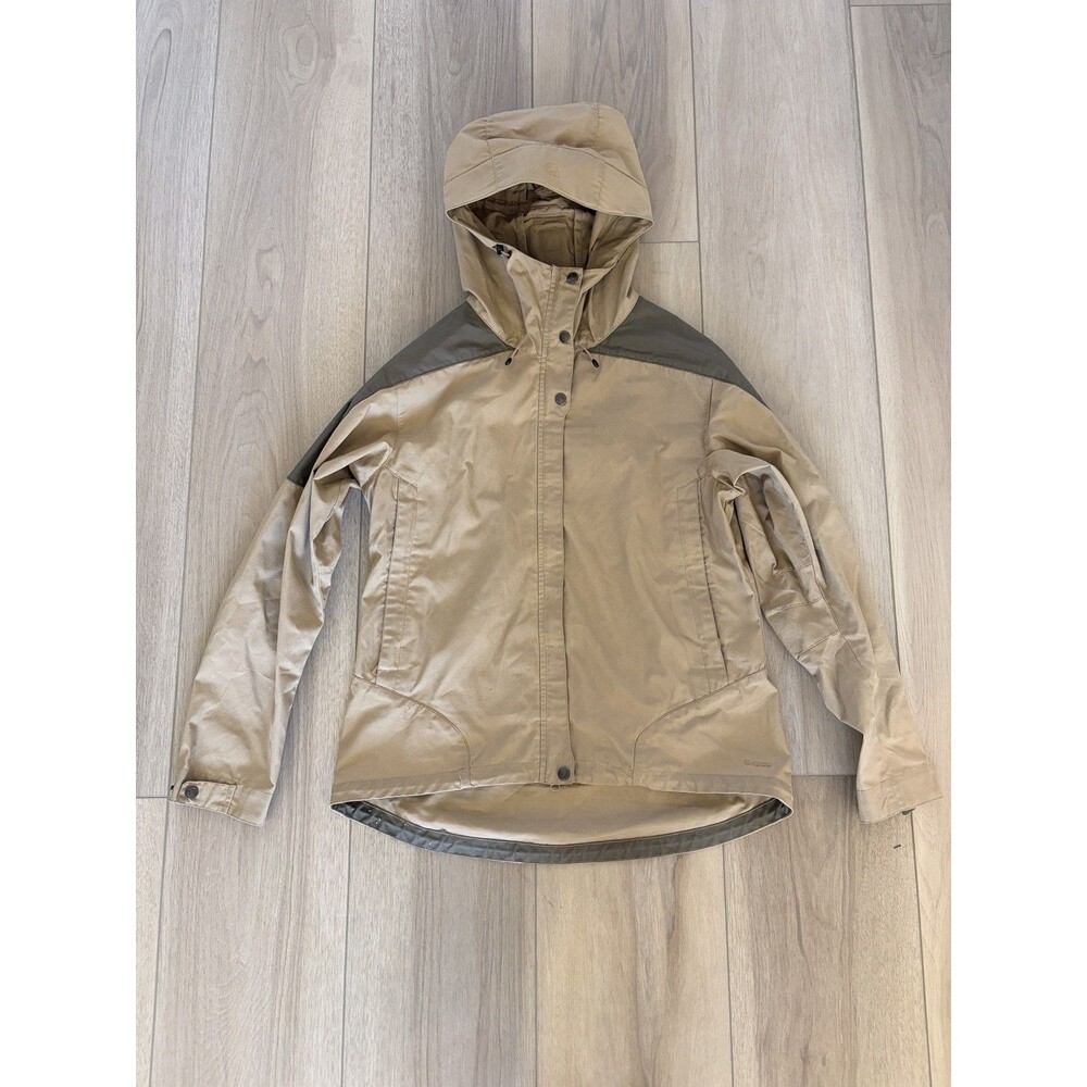 Fjallraven G-1000 Skogso Jacket Women's Med Tan Hooded Hiking Gorpcore MSRP $270
